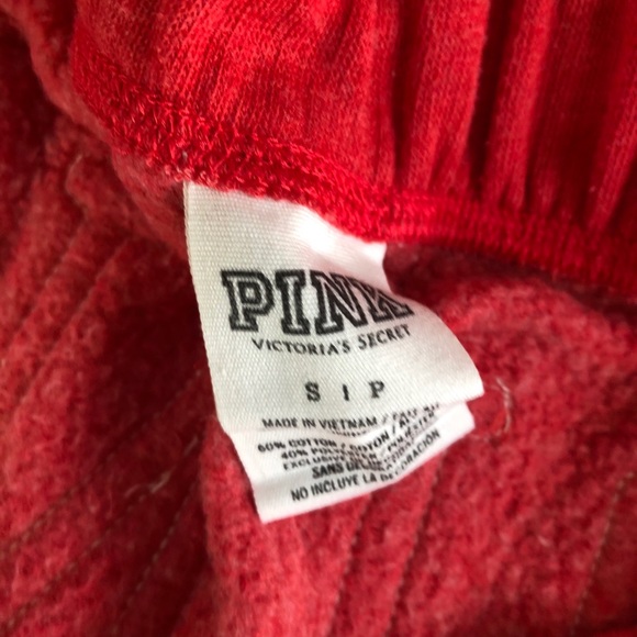 PINK Victoria Secret Red Sweatpants Sz Small - Picture 4 of 4